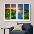thumbnail image 2 of wall26 Canvas Print Wall Art Window View Icelandic Green Mountain Range Sunset Wilderness Nature Photography Realism Scenic Landscape Colorful Multicolor for Living Room, Bedroom, Office - 24"x3, 2 of 5