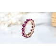 thumbnail image 3 of Rhodolite Garnet Engagement Band Ring For Women Heart Shaped Wedding Gift Silver Eternity, 3 of 4