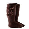 thumbnail image 1 of Baby Socks - Baby Socks - Toddler Baby Kids Girls Solid Knee-High Socks Stockings Mid-Calf Length Sock, Socks for Children,Color: Coffee Size: 3-12 Months, 1 of 3