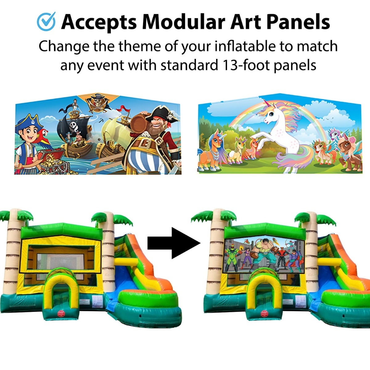 TentandTable Modular Inflatable Water Slide Bounce House Combo with Blower, Tropical