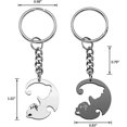 thumbnail image 2 of porte-cls Pareja Chat Blanc Noir Gravure Personnalise Llavero Pendentif Puzzle Sparable Amour Amoureux Amiti Acier Inoxydable Argent Cadeau La Sa, 2 of 4