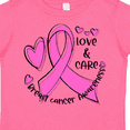 thumbnail image 4 of Inktastic Love, Care, Cure Breast Cancer Awareness Pink Ribbon Boys or Girls Toddler T-Shirt, 4 of 5