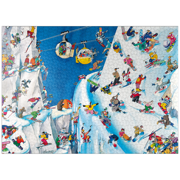 MyPuzzle - Snowboards - Blachon - Cartoon Classics - Premium 1000 Piece Jigsaw Puzzle for Adults