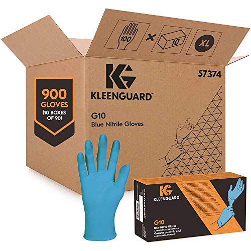 Kleenguard G10 Blue Nitrile Gloves (57374), ExtraLarge (XL), Powder