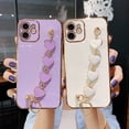 thumbnail image 3 of Funda De Lujo Para IPhone 11 12 Pro MAX Mini X XR XS 7 8 Plus SE 2020 2022 Caso Cadena Amor Corazón Pulsera Carcasa Protector Suave Galvanizado Teléfono Cubierta, 3 of 4