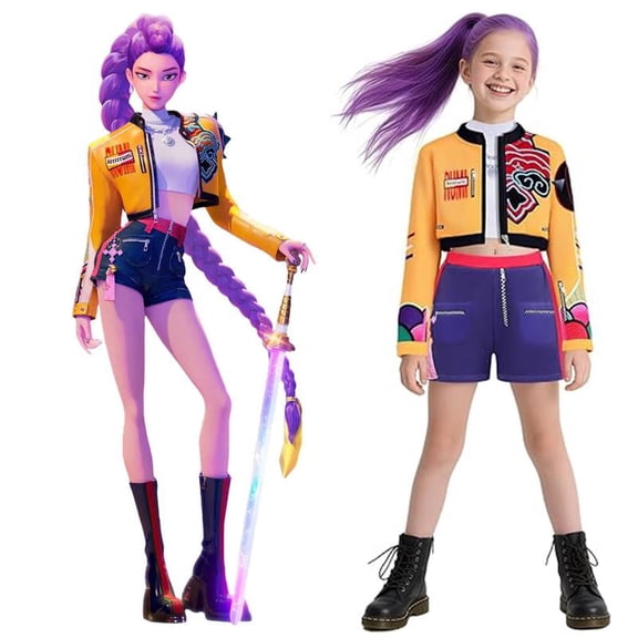 Golikin 2026 New Girls Pop Singer Cos Outfit Set for Party Theme Dress Up Birthday Gifts Pop Singer Pendant Dance Stage Outfits Set(130)