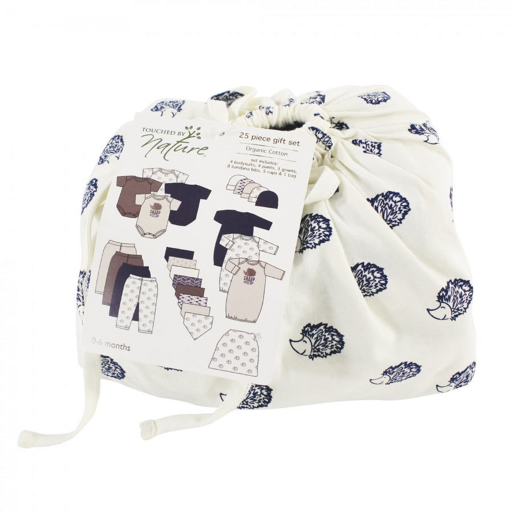 Touched by Nature Baby Boy Organic Cotton Layette Set and Giftset, Hedgehog, 0-6 Months