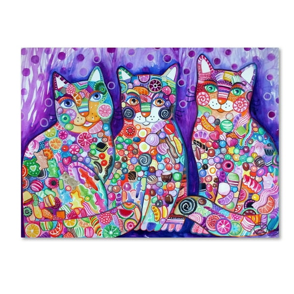 Trademark Fine Art 'Candy Cats' Canvas Art by Oxana Ziaka
