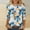 Blue, variant on Royisotas 3/4 Sleeve Women Tops Summer Floral Graphic Casual Blue TShirts Loose Crew Neck Comfortable Shirts