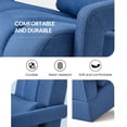 thumbnail image 6 of Aukfa Upholstered Accent Chair with Pillow, Mid Century Armchair for Living Room Bedroom, Linen, Blue, 6 of 8