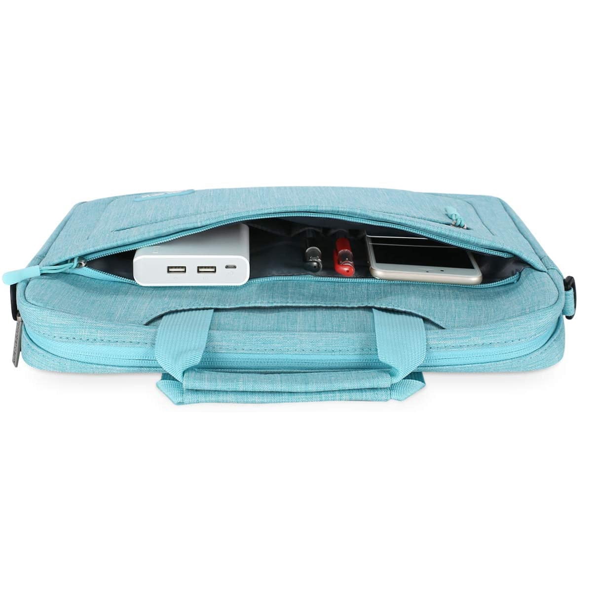 Mosiso 13-13.3 inch Polyester Laptop Shoulder Bag for MacBook Air Pro, 13.3" Notebook Messenger Bag Briefcase Computer Handbag for Dell HP Lenovo Asus Acer Surface, Hot Blue