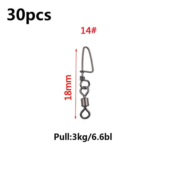 30 Pack Ball Bearing Fishing Swivels Snap Coastlock Fishing Line Connector