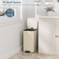 thumbnail image 4 of TLSUNNY 8 Gal/30L Square Trash Can, Fingerprint-Proof Stainless Steel Step Garbage Bin, Soft-Close Lid & Removable Bucket for Kitchen, Office, Home, 4 of 9