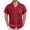 Red, variant on Mens Pocket Short Sleeve Summer Shirts Floral Button Down Summer Beach Shirts Loose Breathable Tees T Shirt Summer Shirts Men
