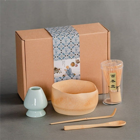 5PCS Matcha Tea Set for Beginners, Japanese Matcha Starter Kit with Whisk, Bowl & Scoop