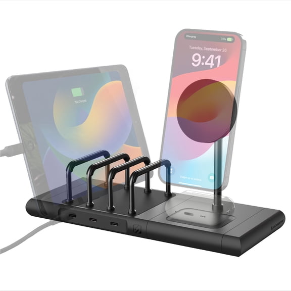 Scosche BL2KIT3 BaseLynx™ 2.0 Charging System w/ Qi2 Wireless Stand, Pad & USB-C Vertical Station
