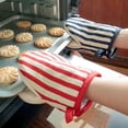 thumbnail image 3 of Oven Mitts for Baking, Cotton Heat Resistant Gloves for Cooking, Grilling, Kitchen Pot Holders Set of 2, 3 of 9