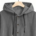 thumbnail image 6 of RYDCOT Men's Corduroy Shirt Jacket Quilted Lined Hoodies Winter Warm Cotton Coat Casual Button Down Jackets Gray, 6 of 9