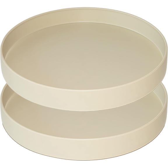 6 Inch Plant Saucers Drip Trays for Ceramic and Plastic Pots, 2 Pack Indoor Planter Water Drain Trays, Flower Pot Base Protectors, Beige