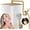 Gold, variant on LED Shower Head, 8'' Large LED Rainfall Shower Head with 16'' Adjustable Upgraded Extension Arm,High Pressure Handheld Spray with LED Color Changing Based on Water Temperature,Easy Installation