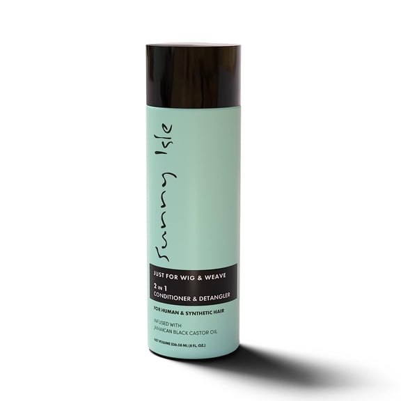 Sunny Isle Just for Wig & Weaves 2N1 Conditioner and Detangler - Sulfate Free, 8 oz