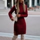 thumbnail image 4 of Suéter cálido de otoño e invierno largo ajustado de cuello alto para mujer de Europa y Estados Unidos, 4 of 6