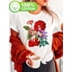 thumbnail image 1 of Women's Espa?a Print T-Shirt, 100% Cotton, Casual Round Neck, Short Sleeve, Floral Graphic Tee, Summer & Spring Fashion Top, Regular Fit, All Seasons, 1 of 6