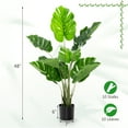 thumbnail image 3 of Costway 4FT Artificial Monstera Deliciosa Plant Palm Tree Indoor Outdoor, 3 of 7
