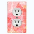 thumbnail image 1 of Metal Light Switch Plate Cover Romantic Paris  Eiffel Tower Pink Orange Cloud Letter PRS002, 1 of 13