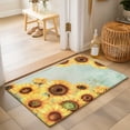 thumbnail image 2 of 2x3 Ft Entryway Area Rug, Yellow Sunflower Blossom Kitchen Rug Runner Washable Floor Mat, Summer Floral Vintage Boho Green Non Slip Indoor Door Mat Throw Carpet for Bathroom Living Room Bedroom, 2 of 8