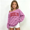thumbnail image 2 of Shadoumai Girls Off the Shoulder Sweatshirts Brooklyn Letter Print Tops Cute Trendy Fall Pullover for Teen Girl Long Sleeve Kids Clothes, 2 of 6