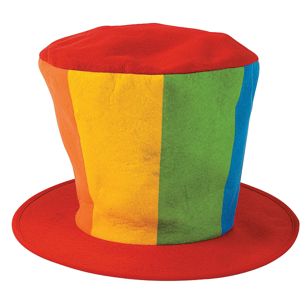 Felt Oversized Clown Top Hat Circus Rainbow Jumbo Cap Costume Accessory