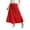 Red, variant on Fancifize Long Skirts for Teen Girls Boho High Waisted A Line Flowy Skirt Kids Swing Tiered Drawstring Pink Skirts