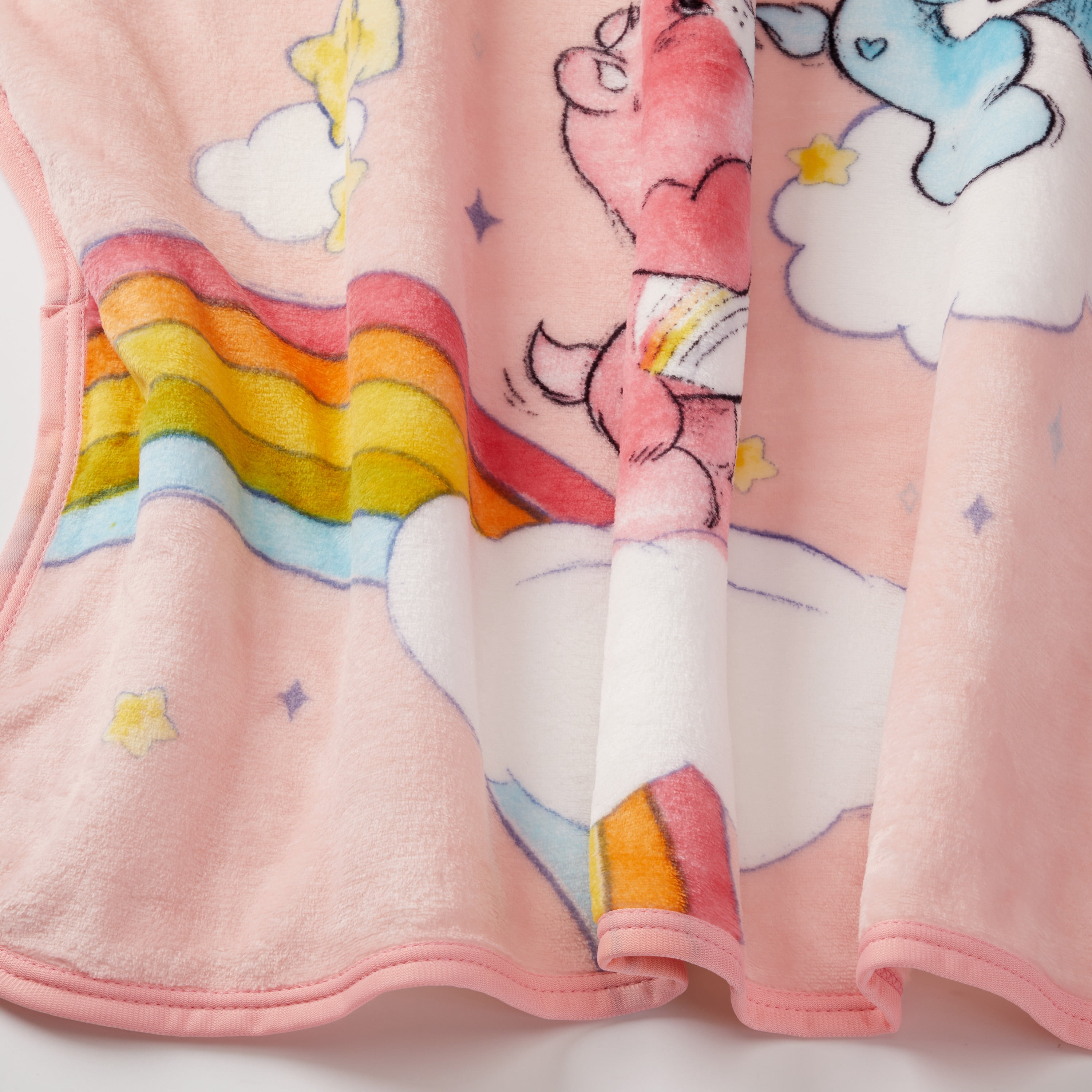 Care Bears Kids Pink Rainbows Silky Soft Throw Blanket, 40x50