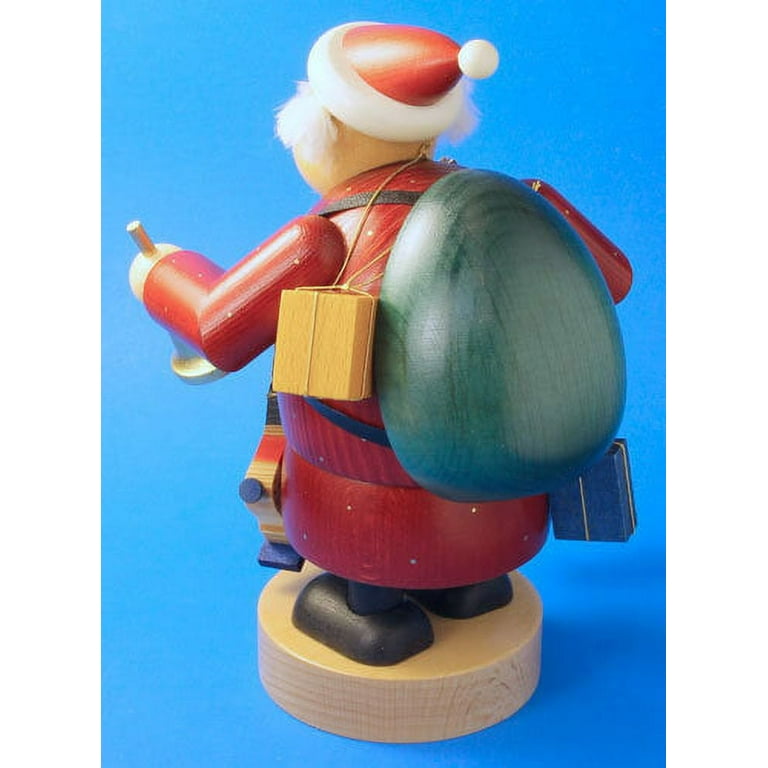 KWO German Handcrafted Sitting Teddy Bear Maker Christmas Incense Smoker - 6.3 Inch Wooden Figurine