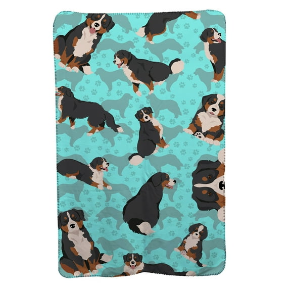 Carolines Treasures MLM1001TBLT 58 x 36 in. Blue Bernese Mountain Dog Soft Travel Blanket with Bag