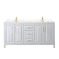 thumbnail image 3 of Wyndham Collection Daria 72" Carrara & Wood Double Bathroom Vanity in White/Gold, 3 of 5