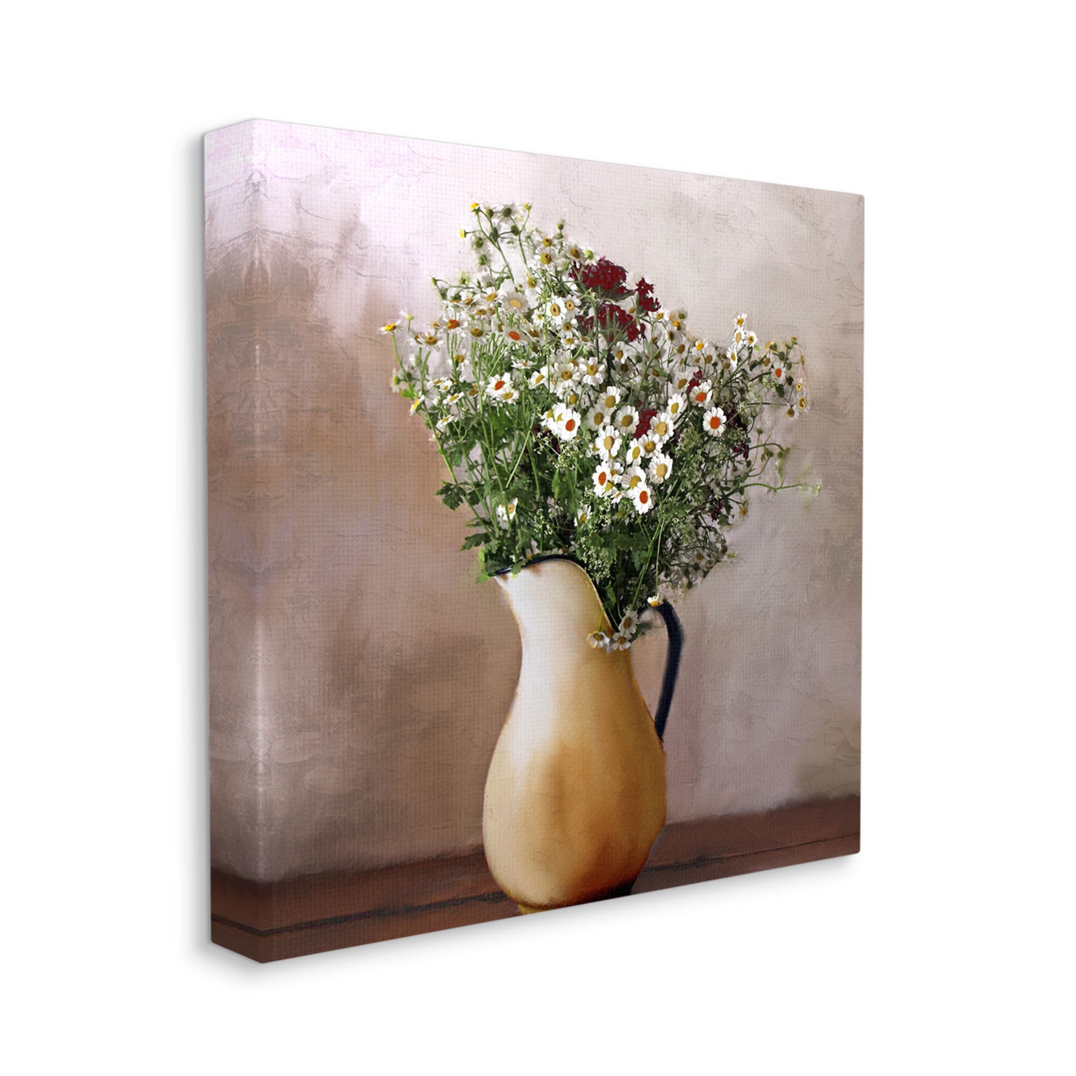 Mixed Daisy Bouquet Still Life Botanical & Floral Graphic Art Gallery Wrapped Canvas Print Wall Art