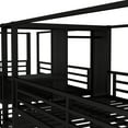 thumbnail image 6 of Twin Size Quadruple Metal Bunk Bed,Quadruple Bunk Bed with Built-in Storage Shelves & Wardrobe,Noise-reduced Design,Black, 6 of 12