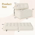 thumbnail image 2 of Costway Folding Sofa Bed, Convertible Sleeper Chair with Pillow Back Support Corduroy Cover Beige, 2 of 10