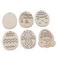 thumbnail image 1 of Easter Wooden Pendants, Widely Used Light Weight Wooden Easter Pendant Assorted Style 30Pcs With Pen Rope For Craft, 1 of 8