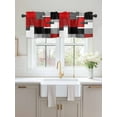 thumbnail image 2 of Valances for Windows Red Gray Rod Pocket Cafe Window Treatments Valance Curtains for Kitchen Bathroom Laundry Basement Windows 42"x12", 2 of 9