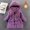 Purple, variant on Lilgiuy Little Girls Cotton-padded Coat Casual Solid Thickened And Velvet Medium-length Gloves Winter Hooded Coat for 6-7 Years