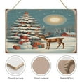 thumbnail image 3 of Christmas Snowman And Reindeer Decorative Wood Hanging Wood Plaque, Rustic Door Sign, Wall Decor Art, Housewarming Gift 10x16 IN, 3 of 8