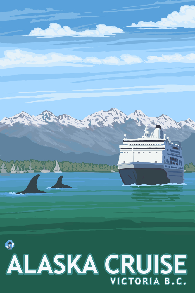 Victoria, BC, Canada, Alaska Cruise Ships (16x24 Giclee Gallery Art