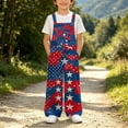 thumbnail image 4 of CAIXIA 4Th Of July Outfits For Girls Usa Patriotic Plus Size Vintage Bibs Romper Red White And Blue American Flag Overalls, 4 of 5