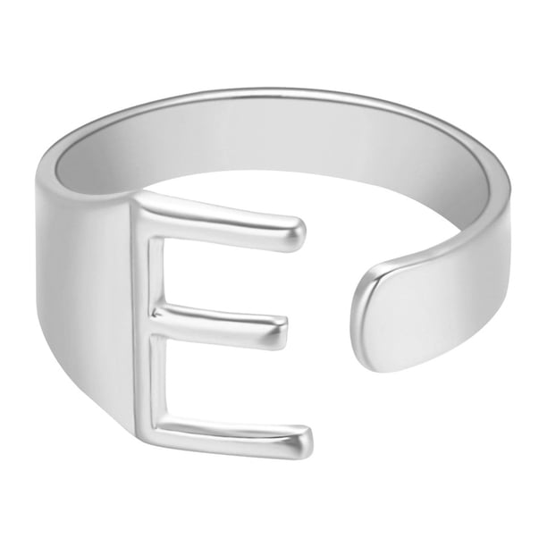 Anillos para mujer, regalos para mujer, anillo de pareja de moda, anillo abierto con veintiséis letras en inglés, joyería para pareja, anillo con letras