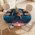 thumbnail image 4 of Cyborg-theme Fitted Round Tablecloths Elastic Edged Table Covers Waterproof Table Cloth for Kitchen Holiday Party Tables Decor 150cm, 4 of 6