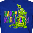 thumbnail image 4 of Inktastic Happy Mardi Gras Big and Little Alligators with Beads Long Sleeve Youth T-Shirt, 4 of 5