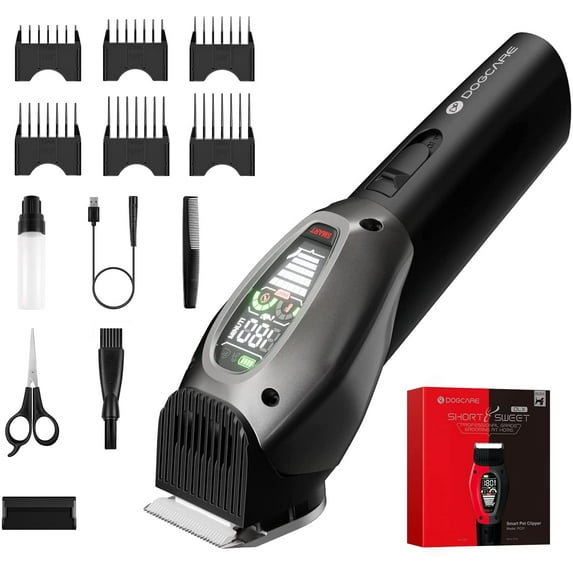 DogCare Short & Sweet DLX Smart Pet Clipper, Gray, dog grooming clipper
